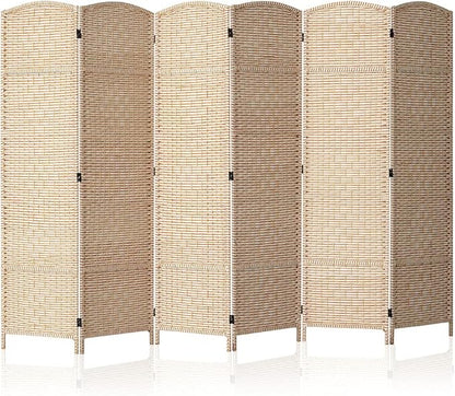 JOSTYLE 6ft. Tall Extra Wide , Folding Privacy Screens with Diamond Double-Weave and Freestanding Room Dividers (Stripe, 6-Panel)