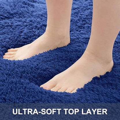 OLANLY 6x9 Machine Washable Large Area Rugs for Living Room, Bedroom, Soft Fluffy Shaggy Bedside Rug, Indoor Floor Carpet for Kids Girls and Boys, Dorms, Nursery, Home Decor Aesthetic, Navy Blue
