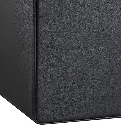 MEIBOOCH PU Leather Desk Organizer, Luxury Remote Control Holder for Home, Office Desk Accessories Table Caddy Bedside Nightstand Organizer (Black)