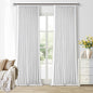 White Blackout Pinch Pleated Linen Curtains 105 Inches Long for Living Room 2 Panels Thermal Insulted Dual Layer Drapes Ceiling Floor Back Tab 105 Inch Window Curtains Bedroom Sliding Glass Door