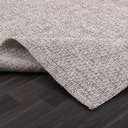 Easy Jute Rug 5x7 Indoor Outdoor Natural Rugs Solid Fiber Rug Woven Area Rug Boho Easy Clean Inside Carpet for Living Room Bedroom Dining Room Hallway or Outdoor Patio Porch (5 X 7 Silver)