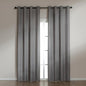 Amazon Basics Faux Linen Blackout Curtains for Bedroom and Living Room, 2-Piece Set with Grommets, 52" W x 95" L, Grey