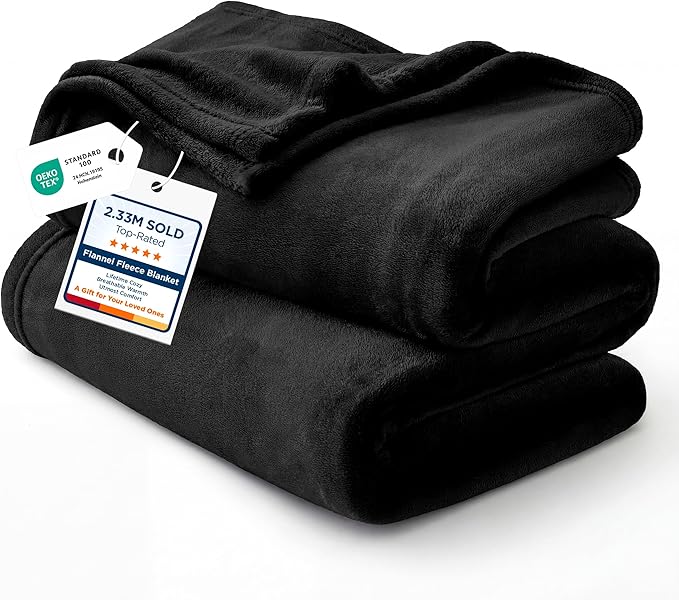 Bedsure GentleSoft Fleece Bed Blankets Full Size Black - Soft Lightweight Plush Fuzzy Cozy Luxury Blanket Microfiber, 84x90 inches
