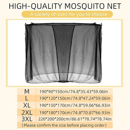4 Corners Mosquito Net for Mosquiteros para Camas Bed Canopies Netting Bed Drapes Rectangular Mosquito Mesh for Camping Home Outdoor Travel(Black,L79 X W71 X H67 Inch,1 Opening)