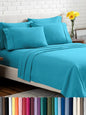 Bare Home Hotel Luxury Twin XL Sheet Set, Extra Soft - 4 Piece Set - Deep Pockets - Easy Fit - Cooling & Breathable - Wrinkle, Fade, Stain Resistant - Includes 2 Pillowcases (Twin XL, Aqua)