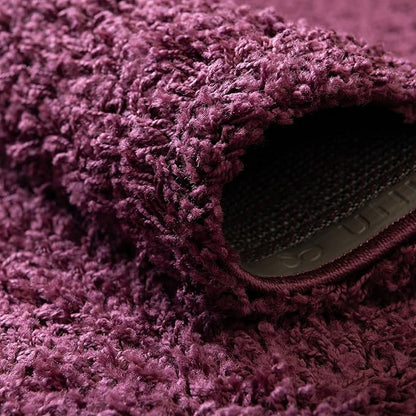 Unique Loom Solid Shag Collection Area Rug (7' 1" x 10' Rectangle, Eggplant Purple)