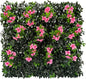 Sumery Expandable Fence Privacy Screen for Balcony Patio Outdoor,Decorative Faux Ivy Fencing Panel,Artificial Hedges (Single Sided Leaves) (1, Branches -Pink Fowers)