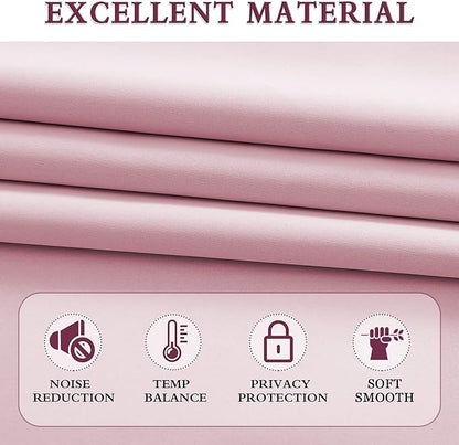 DONREN 108 Inches Length Rod Pocket Curtains - 2 Panel Blackout Thermal Insulated Drapes Curtains for Living Room Bedroom (Pink,52 X 108 Inch)