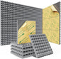 Sonicism Sound Proof Foam Panels for Walls Pyramid 48 Pack Self-Adhesive, 1" X 12" X 12" Acoustic Panels of 35kg/m³High Density Soundproof Wall Panels Fast Expand,Sound Absorption and Decoration(Gray)