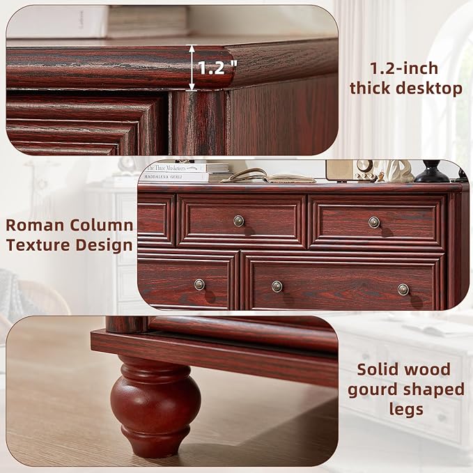 Farmhouse Dressers & Night Stand Set of 4, Wood 54" Wide Dresser & 45" Tall Chest of Drawers, 18" with Charging Station Nightstand Set of 2, Bedroom Furniture Dresser Set for Home Living Room Hallway
