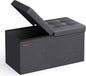 SONGMICS MAZIE Collection - 30 Inches Storage Ottoman Bench with Flipping Lid, Storage Chest Footstool, Load 660 lb, for Entryway, Living Room, Bedroom, Synthetic Leather, Dark Gray ULSF045G01