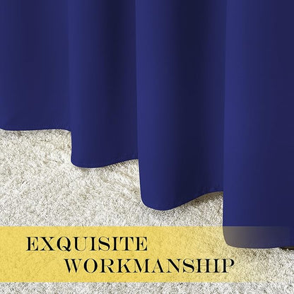 NICETOWN Blackout Patio Curtains 100 x 144 Inches Long for Sliding Door Extral Wide Blackout Curtain Panels Thermal Insulated Room Divider - Grommet Top, 100" W x 144" L, 1 Panel, Navy Blue
