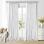 Soft White 100 Inch Floor Length Linen Blackout Curtains for Bedroom Pinch Pleated Black Out Thermal Insulated Window Drapes Light Blocking Double Layer Soundproof 100 Inch White Curtain 2 Panels