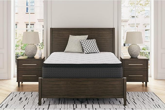 Signature Design by Ashley Limited Edition Pillow Top 13 " Pillow Top Hybrid Mattress with Gel Memory Foam, Edge Support for Cool Sleep and Pressure Relief, Twin, Fiberglass Free, Mattress In A Box