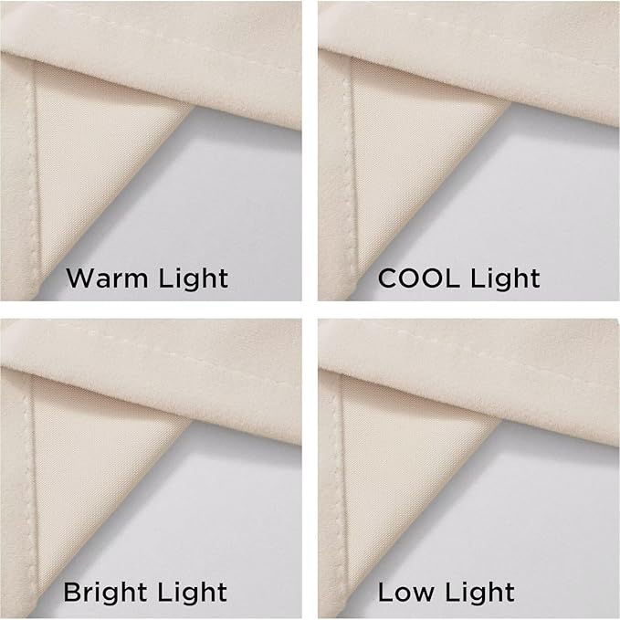 Joydeco Velvet Curtains White Blackout Curtains Thermal Insulated 108 inches Long Window Curtains Soft Room Darkening Drapes for Bedroom Living Room Elegant Rod Pocket 2 Panels Cream White