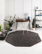 Unique Loom Solid Shag Collection Area Rug (8' Octagon, Graphite Gray)