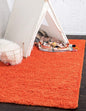 Unique Loom Solid Shag Collection Area Rug (7' 10" x 10' Rectangle, Tiger Orange)