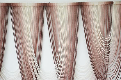 IOWER Macrame Wall Hanging Pink Dip-Dyed Large Macrame Wall Decor For Living Room Boho Fiber Art 57" W x 41" L