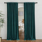 RYB HOME Velvet Curtains 90 inches Length, Back Tab & Rod Pocket Soft Fabric Curtains & Drapes for Bedroom Room Divider, Peacock Blue, W 62 x L 90, 2 Panels Set