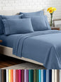 Bare Home Hotel Luxury Queen Sheet Set, Extra Soft - 6 Piece Set - Deep Pockets - Easy Fit - Cooling & Breathable - Wrinkle, Fade, Stain Resistant - Includes 4 Pillowcases (Queen, Coronet Blue)