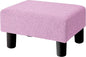 BRIAN & DANY Small Foot Stool Ottoman, Footstool with Legs, Teddy Velvet Foot Rest for Living Room, Bedroom and Office, Purple