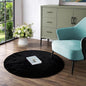 Latepis Black Round Rug 3ft Fluffy Faux Rabbit Fur Furry Shag Rug Washable Circle Plush Cute Rugs for Living Room, Dorm, Nursery, Kids Room Cute Rugs for Bedroom