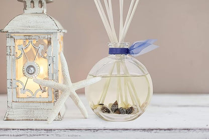 LOVSPA Reed Diffuser Set, Beach House Scented Oil Diffuser with Sticks, Home Fragrance Accessories for Bathroom Shelf Decor, Aroma Diffusers for Home or Office Desk, USA Made
