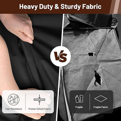 SLEEPING LAMB 170L Huge Blanket Storage Bag, Sturdy Oxford Fabric Comforter Storage Bag with Handles & Window, Foldable Bedding Container Organizer for King-size Duvets, Sheets, Pillows, Clothes,Black