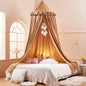 Akiky Kids Bed Canopy for Crib & Twin Size with Ruffles Dreamcatcher, Boys Princess Girls Nursery Room Decor Toddler Baby Dome Round Hanging Tent Curtains Skirt Over Bed Reading Nook Play Nougat