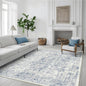 3x5 Rug, Small Area Rug for Living Room, Bedroom, Kitchen, Machine Washable Non-Slip Throw Rug, Vintage Distressed Floral Carpet for Entryway Nursery Dinner Room - Durable (Blue)