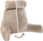 Husband Pillow XXL Aspen Edition, Adult Reading Sit Up Bed Rest Pillow for Bed with Arms & Neck Roll on Bungee Cord - Premium Memory Foam - Reversible 2 Sided Cover Micro Suede or Plush, Cowboy Taupe