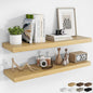 RICHFOCUS 40Inch Floating Shelves for Wall 2 Pack Shelves for Bedroom|Kitchen|Bathroom Wall Mounted Rustic Wood Floating Shelf with Invisible Brackets for Books|Storage|Decor, Oak