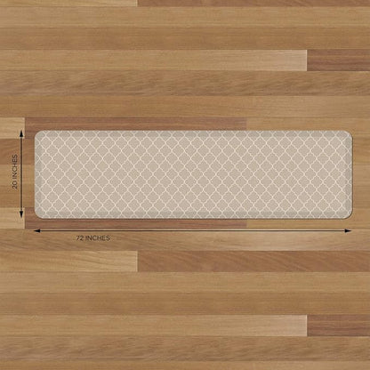 NewLife by GelPro Anti-Fatigue Designer Comfort Kitchen Floor Mat, 20x72, Trellis Khaki Stain Resistant Surface with 3/4” Thick Ergo-Foam Core for Health and Wellness