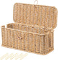BROWNLILY Cable Management Box, Rattan Style Cord Organizer for Desk Cord Hider Outlet Covers Baby Proofing for Power Strip TV PC Router Charger Under Desk Storage - Natural Small