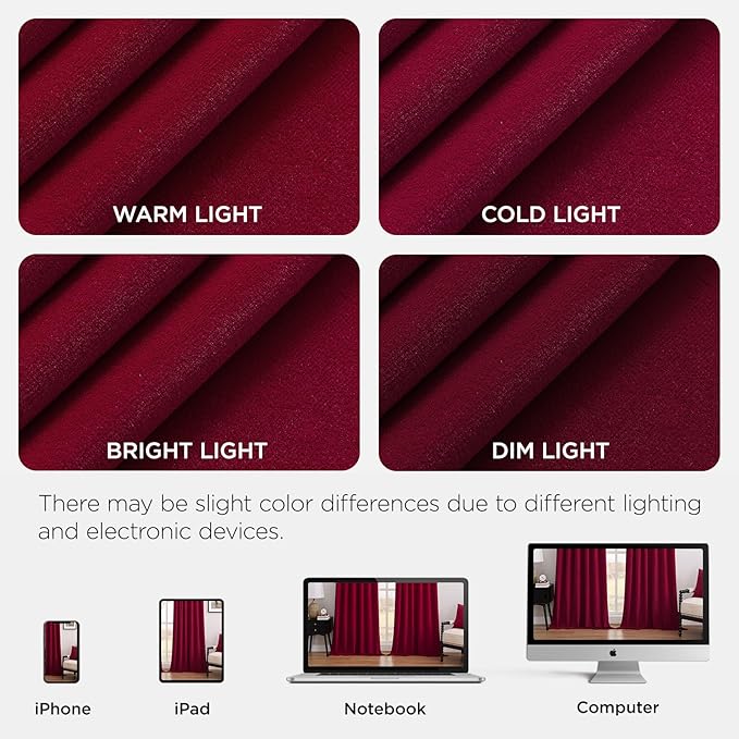 Joydeco Red 100% Blackout Curtains 90 Inch 2 Panels, Luxury Thermal Red Velvet Curtains for Bedroom Living Room, Soundproof Blackout Window Drapes, Rod Pocket & Back Tab (52W x 90L)