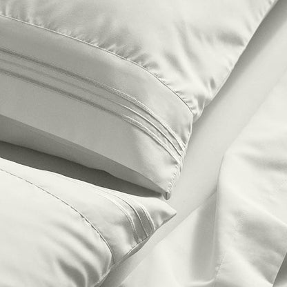 Mellanni Queen Sheet Set - 6-Piece Iconic Collection Bedding, (Including 4 Pillowcases), 21-Inch Extra Deep Pocket, Easy Care, Ultra Soft, Cooling Sheets, Brushed Microfiber - Ivory