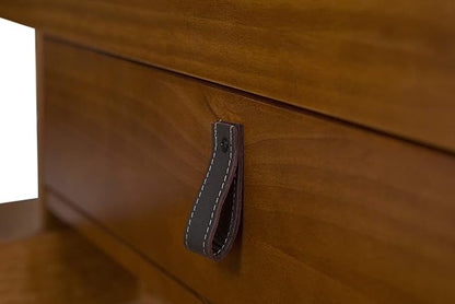 memomad Bali Storage Platform Bed with Drawers (Queen Size, Caramel Brown Wood)