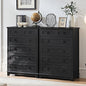 Farmhouse 6 Drawer Dresser for Bedroom Set of 2, 41" Tall Small Dressers & Chest of Drawers, Rustic Wood Dresser with Metal Handle, Storage Organizer Closet for Living Room, Hallway, Entryway