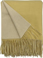 Alashan Cashmere Blend Double Faced Throw-Super Soft and Luxe Fabric- Perfect for Cozy Nights! 95% Merino Wool/5% Cashmere, 50" x 70", Great Gift Item. (Lemon Sun & White)