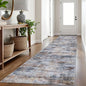 IOHOUZE Abstract Runner Rug 3x16 Ft Washable Runners for Hallways, Non Slip Kitchen Runner Printed Faux Wool Entryway Runner Indoor, Modern Abstract Floor Carpet for Hall Stair, Orange Grey