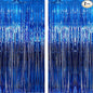 GOER 6.4 ft x 9.8 ft Metallic Tinsel Foil Fringe Curtains,Pack of 2 Party Streamer Backdrop for Birthday,Graduation Decorations and New Year Eve (Navy Blue)