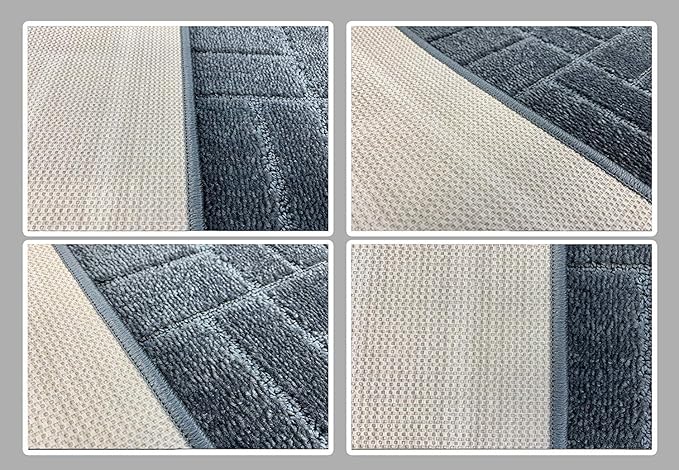 34 ft Non-Slip Extra Long Dark Grey Anthracite Hallway Kitchen Runner Rug, 2'2" X 34' Washable Carpet - Rubber Backed, Custom Size Floor Mat for Stairs Bedroom Bathroom Entryway