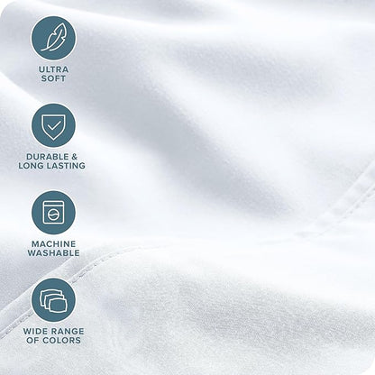 Bare Home Hotel Luxury Twin XL Sheet Set, Extra Soft - 4 Piece Set - Deep Pockets - Easy Fit - Cooling & Breathable - Wrinkle, Fade, Stain Resistant - Includes 2 Pillowcases (Twin XL, White)