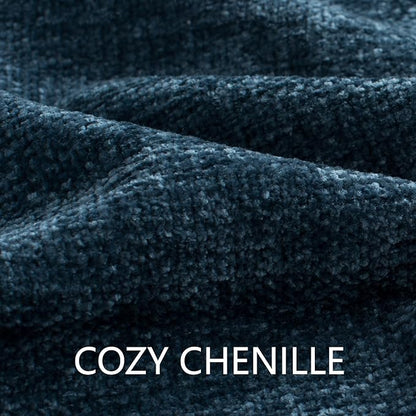 Chenille Throw Blanket for Couch 50"X 60", Soft Cozy Throws with Fringe Tassel for Bed Sofa Chair Cover, Lightweight Knitted Decorative Boho Blankets for Living Room, Navy Blue
