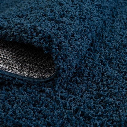 Unique Loom Solid Shag Collection Area Rug (2' 6" x 19' 8" Runner, Sapphire Blue/ Navy Blue)