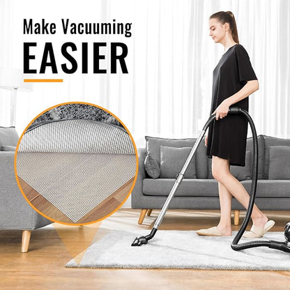 Silicone Non-Slip Rug Pad, Anti Skid Thin Area Rug Pad Gripper, Under Carpet Rug Mats for Hardwood Surface Floors, Keep Rugs in Place-4x6 Ft