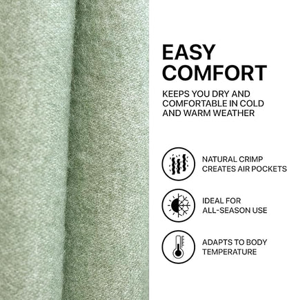 | Wool Blanket/Throw | 100% New Zealand Wool | Perfect for Home and Outdoors | Virgin Wool Throw with Fringes 55"x79"(140 x 200 cm)