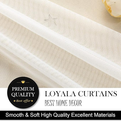 Star Blackout Curtains for Bedroom - Cream & Ivory, Beige - 84 Inch Long 2 Panel Set, 52 x 84 Inch