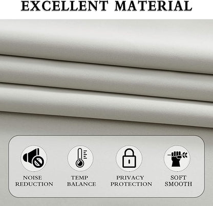 DONREN 48 Inch Curtains for Boy's Room - Room Darkening Thermal Insulated Window Drapes with Rod Pocket for Short Windows (2 Panels,52 x 48 Inch,Light Grey)