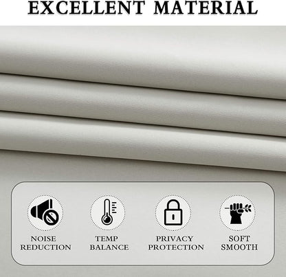 DONREN Light Grey Blackout Curtains for Bedroom -Thermal Insulated Window Treatment Rod Pocket Curtain Drapes (52 W X 84 L,Set of 2 Panels)